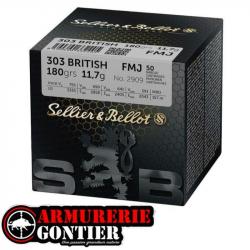 Munitions SELLIER/BELLOT 303 BRITISH FMJ 11.7GR VRAC X50