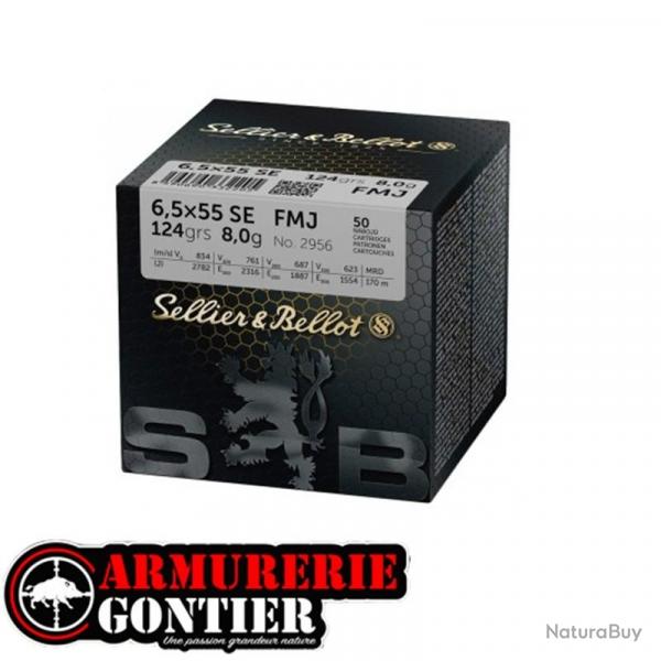 Munitions SELLIER&BELLOT 6.5X55 SE124GR FMJ VRAC X50