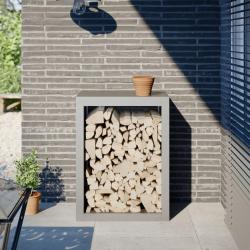 Portant de bois de chauffage 60x40x80 cm acier inoxydable alsavelo