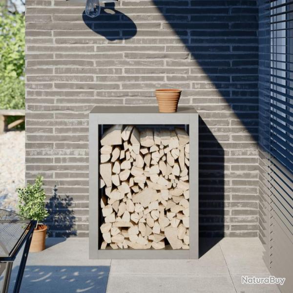 Portant de bois de chauffage 60x40x80 cm acier inoxydable alsavelo