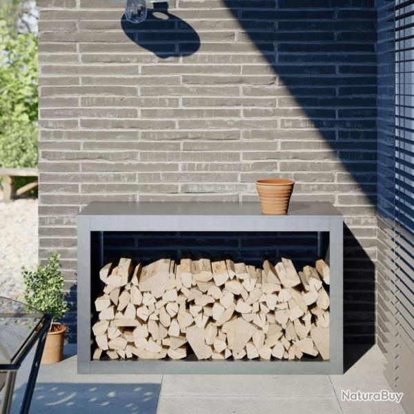 Portant de bois de chauffage 100x40x60 cm acier galvanis alsavelo