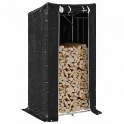 Portant de bois de chauffage et housse de pluie acier galvanisé alsavelo