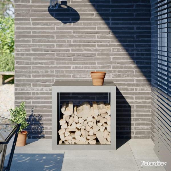 Portant de bois de chauffage 60x40x60 cm acier inoxydable alsavelo