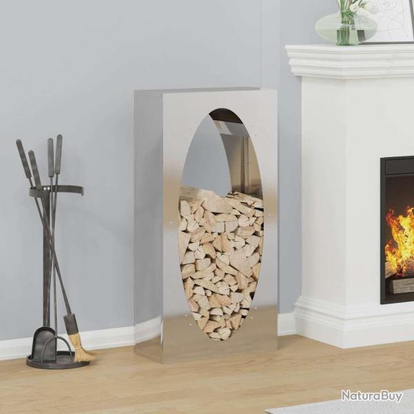 Portant de bois de chauffage 50x23x100 cm acier inoxydable alsavelo