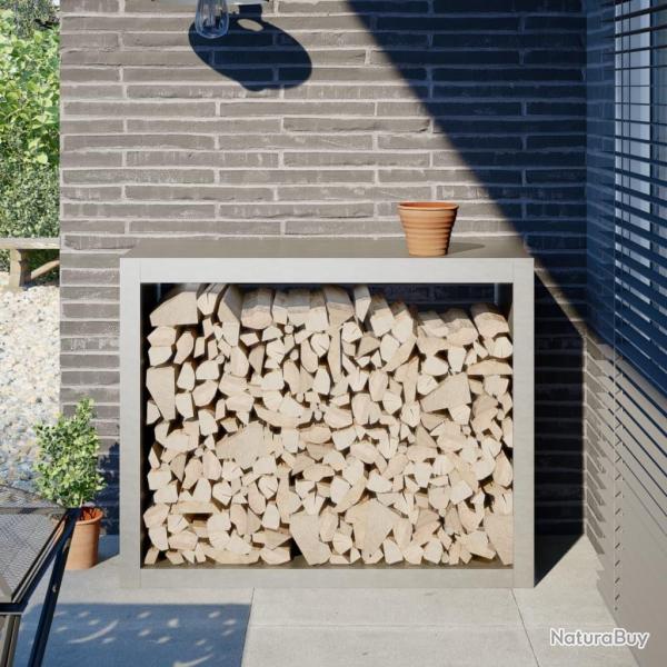 Portant de bois de chauffage 100x40x80 cm acier inoxydable alsavelo