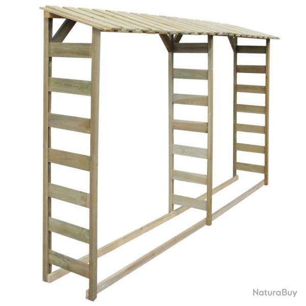 Double abri de stockage du bois 300 x 44 x 176 cm Pin imprgn alsavelo