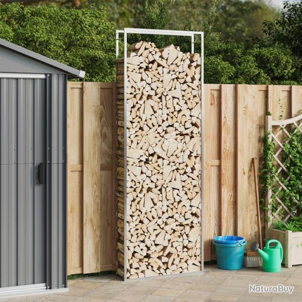 Portant de bois de chauffage 110x28x312 cm acier inoxydable alsavelo