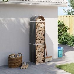 Porte-bûches anthracite 40x45x170 cm acier galvanisé alsavelo