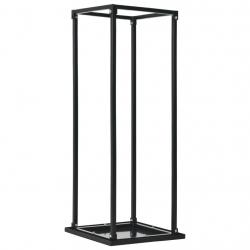 Portant de bois de chauffage avec base Noir 37x37x113 cm Acier alsavelo