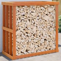 Porte-bûches d'extérieur cire marron 109x52x106 cm bois pin alsavelo