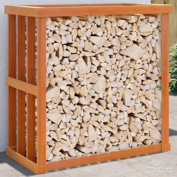 Porte-bches d'extrieur cire marron 109x52x106 cm bois pin alsavelo