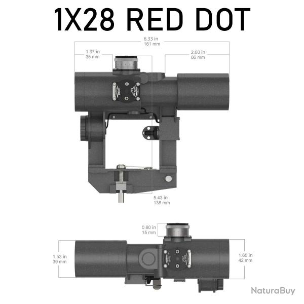 VICTOPTICS lunette de vise point rouge 1X28 4 MOA LIVRAISON GRATUITE !!