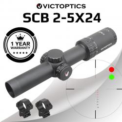 VictOptics Lunette de visée SCB 2-5x24 rouge et vert illuminé 20mm rings LIVRAISON GRATUITE !!