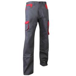 Pantalon de travail LMA 110821 LIN taille 52 bicolore gris/ rouge multipoches