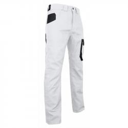 Pantalon bicolore peintre LMA FACADE taille 42 blanc et gris nuit