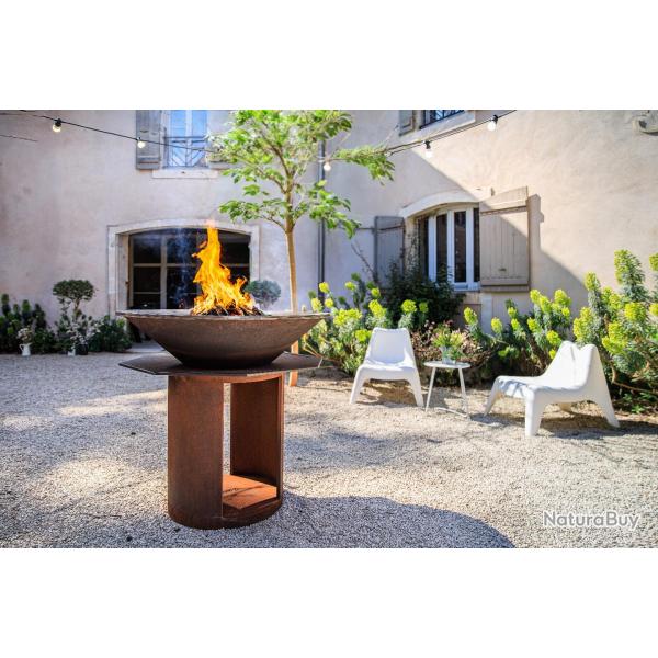 Op - AG ! Brasero plancha  bois sur pied Random Fire Ball 80 cm + Grille + Bche