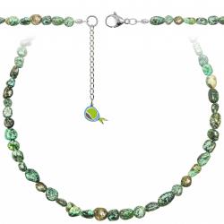 Collier en jaspe africain - Perles roulées 5 à 8 mm - 38 cm