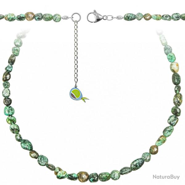 Collier en jaspe africain - Perles roules 5  8 mm - 38 cm