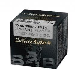 Munitions SELLIER & BELLOT cal.30-06 fmj 147gr 9.55g vrac par 50