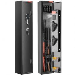 Coffre Fort Armoire Forte Protection Chasse 3 Fusils 3 Pistolets Verrouillage Clavier