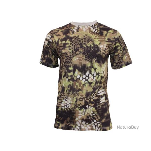 T-Shirts manches courtes en coton  Mandra Tan Camo. T.L