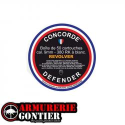 Boîte de 50 cartouches cal. 9 mm RK à blanc CONCORDE DEFENDER