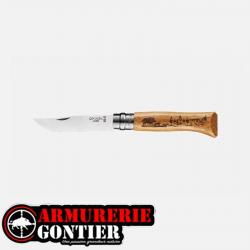 Couteau OPINEL N°8 lame INOX manche CHENE SANGLIER