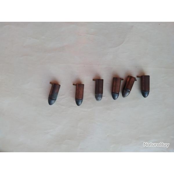 pour collection lot 6 cartouches a broche 7mm pour revolver type le faucheux