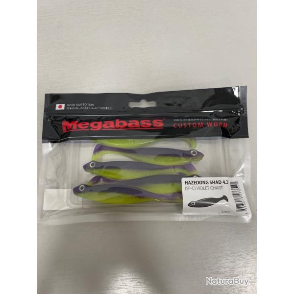 !! NEUF !! LEURRE MEGABASS HAZEDONG SHAD 4.2' col VIOLET CHART