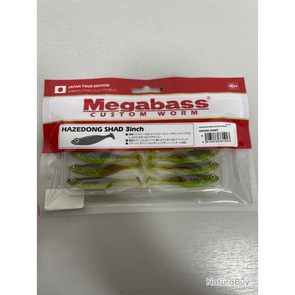 !! NEUF !! LEURRE MEGABASS HAZEDONG SHAD 3' col GRIPAN CHART