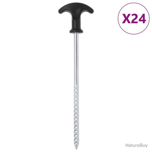 Piquets de tente 24 pcs 20 cm 7 mm acier galvanis alsavelo