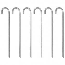 Piquets de tente 6 pcs 41,5 cm Ø12 mm acier galvanisé alsavelo