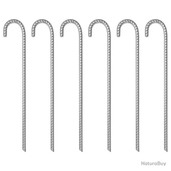 Piquets de tente 6 pcs 41,5 cm 12 mm acier galvanis alsavelo