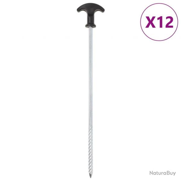 Piquets de tente 12 pcs 30 cm 7 mm acier galvanis alsavelo