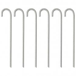 Piquets de tente 6 pcs 37 cm Ø10 mm acier galvanisé alsavelo