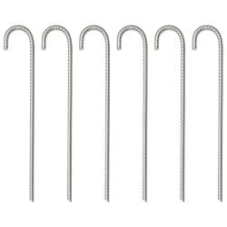 Piquets de tente 6 pcs 37 cm Ø10 mm acier galvanisé alsavelo