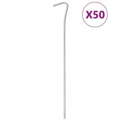 Piquets de tente 50 pcs 23 cm Ø4 mm acier galvanisé alsavelo