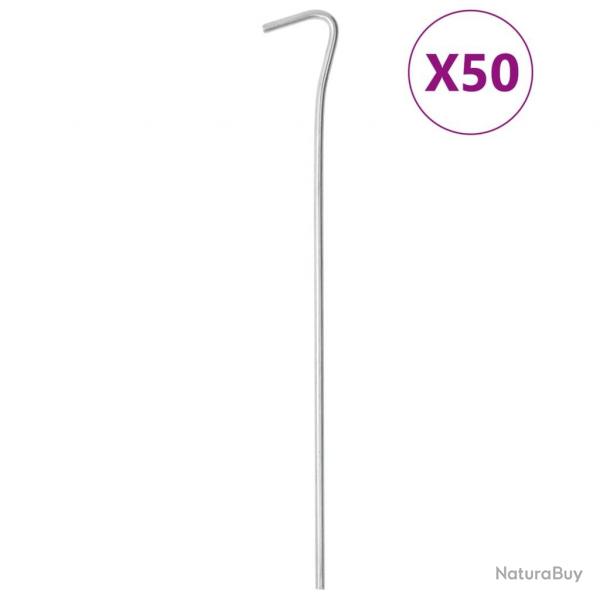 Piquets de tente 50 pcs 23 cm 4 mm acier galvanis alsavelo
