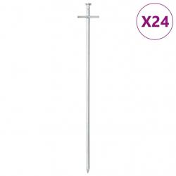 Piquets de tente 24 pcs 29,5 cm Ø6 mm acier galvanisé alsavelo