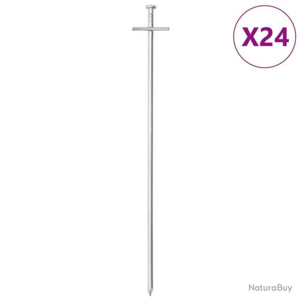 Piquets de tente 24 pcs 29,5 cm 6 mm acier galvanis alsavelo