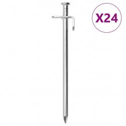Piquets de tente 24 pcs 19,5 cm 8 mm acier galvanisé alsavelo