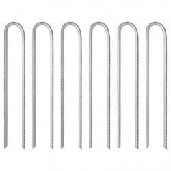 Piquets de tente 6pcs en forme de U 337cm Ø10mm acier galvanisé alsavelo