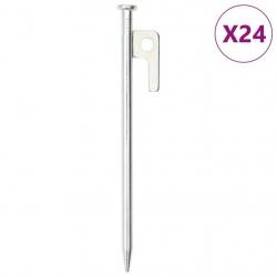 Piquets de tente 24 pcs 20 cm 9 mm acier galvanisé alsavelo