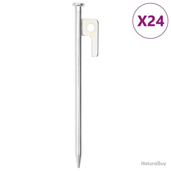 Piquets de tente 24 pcs 20 cm 9 mm acier galvanis alsavelo
