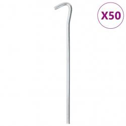 Piquets de tente 50 pcs 23 cm Ø7 mm acier galvanisé alsavelo