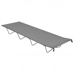 Lit de camping 180x60x19 cm Tissu Oxford et acier Gris alsavelo