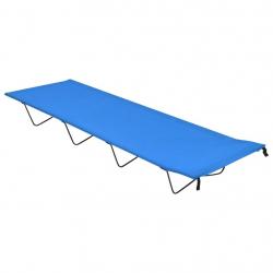 Lit de camping 180x60x19 cm Tissu Oxford et acier Bleu alsavelo