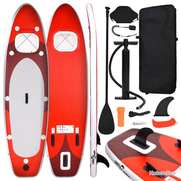 planche SUP gonflable rouge 360x81x10 cm alsavelo