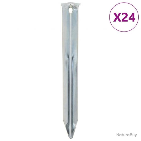 Piquets de tente 24 pcs 17 cm 20 mm acier galvanis alsavelo