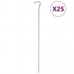 Piquets de tente 25 pcs 30 cm Ø4 mm acier galvanisé alsavelo
